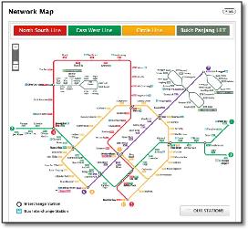 Singapore MRT & LRT train / rail map